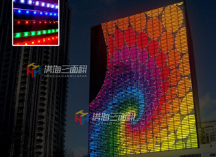 在玻璃幕墻上安裝透明LED顯示屏的工程方案！